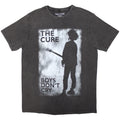 The Cure Unisex Stone Wash T-Shirt: Boys Don't Cry Black & White (Charcoal Grey)