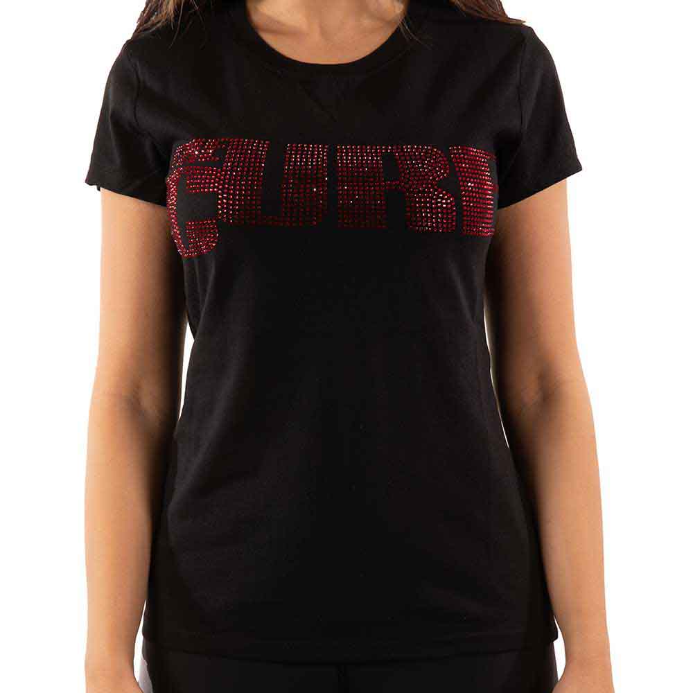 The Cure Ladies T-Shirt: Logo (Black) (Embellished)