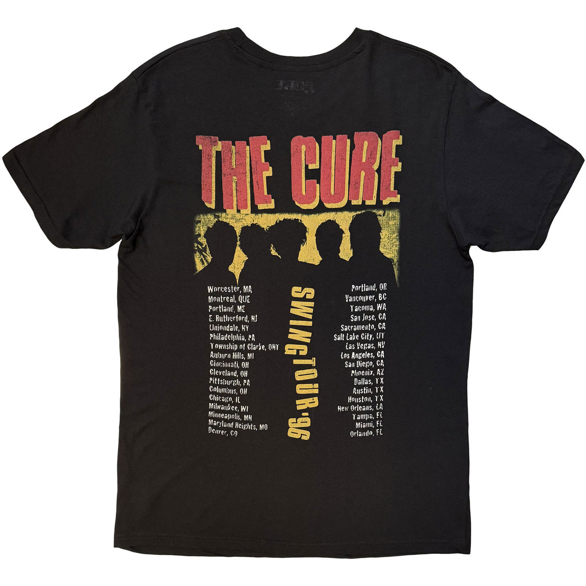 The Cure Unisex T-Shirt: Swing Tour '96 (Black) (Back Print)