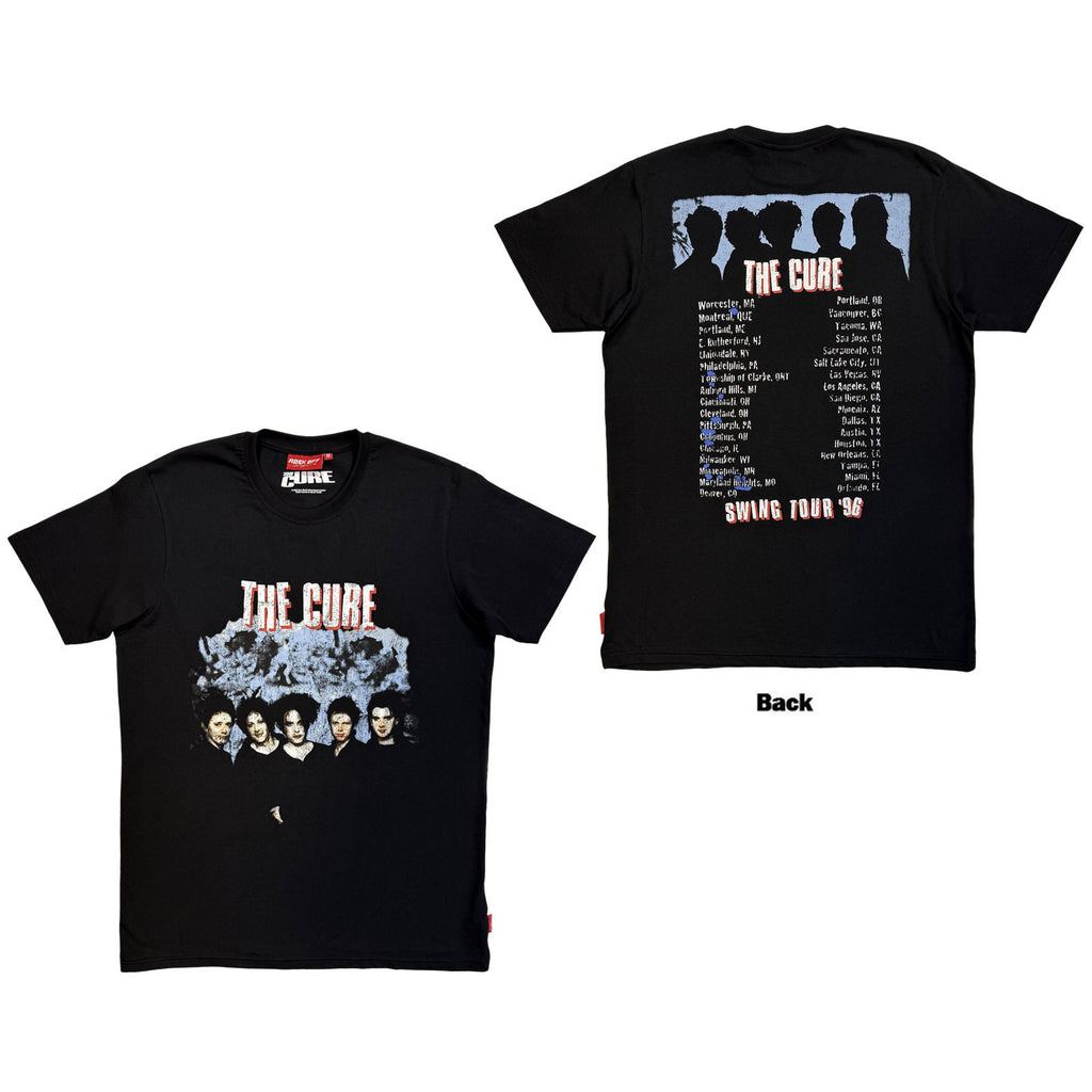 The Cure Unisex Unplugged T-Shirt: Swing Tour '96 (Black) (Back Print)