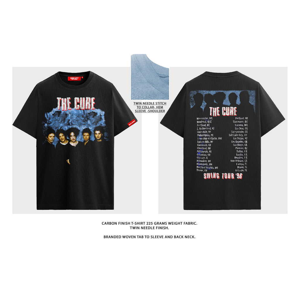 The Cure Unisex Unplugged T-Shirt: Swing Tour '96 (Black) (Back Print)