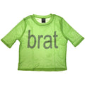 Charli XCX Ladies Mesh Crop Top: Brat Logo (Green)