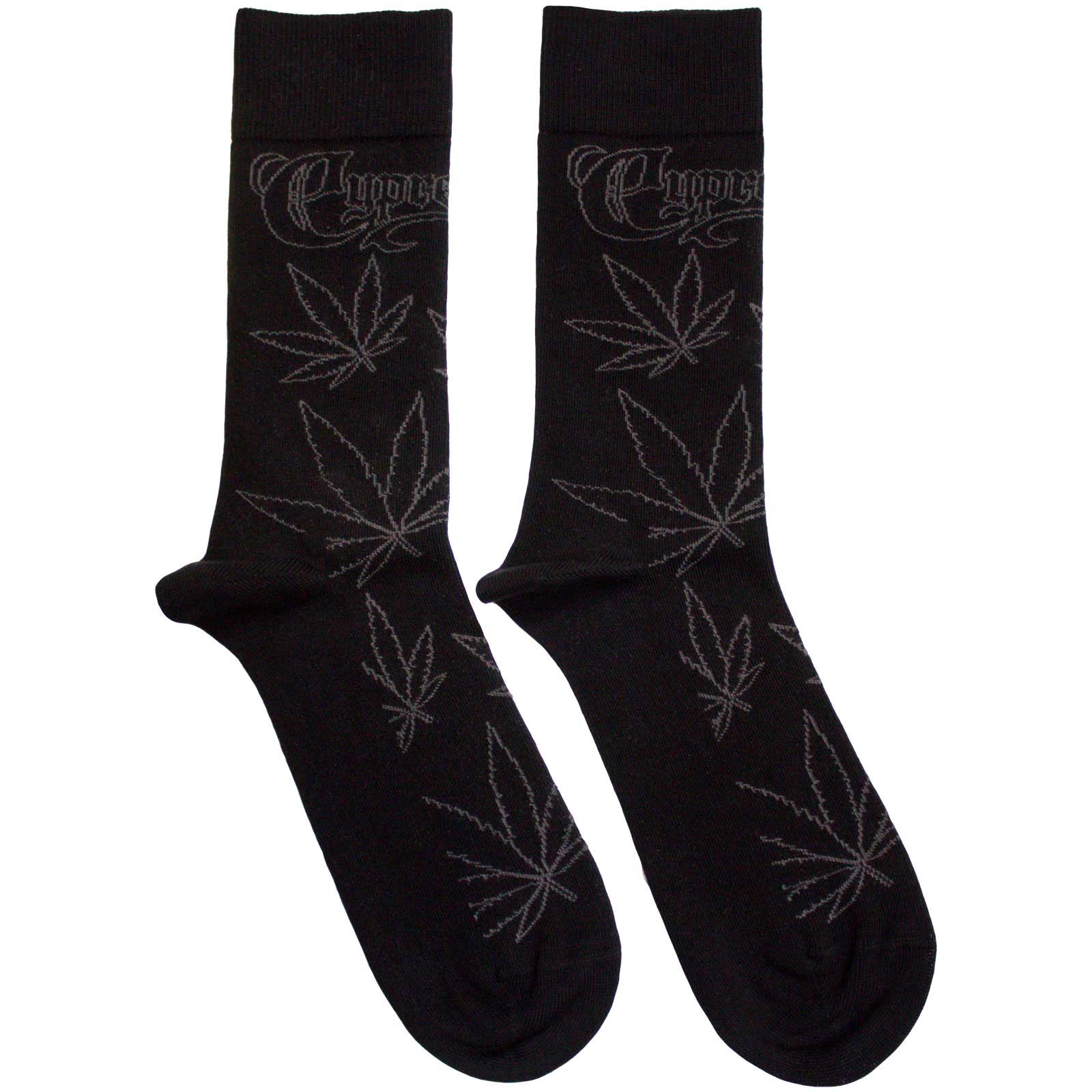 Cypress Hill Unisex Ankle Socks: Leaf Pattern (Black)