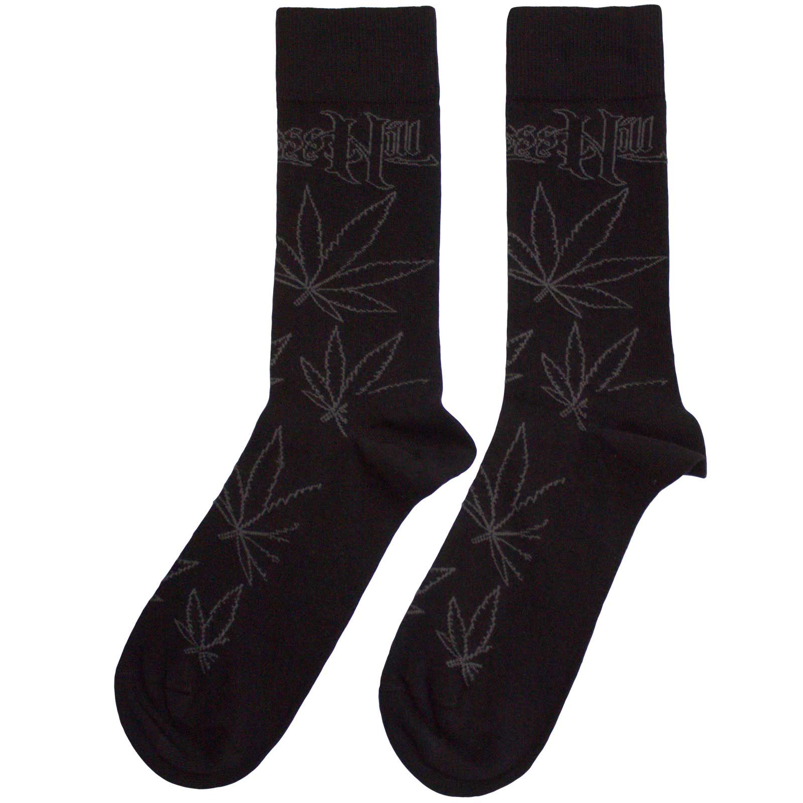 Cypress Hill Unisex Ankle Socks: Leaf Pattern (Black)
