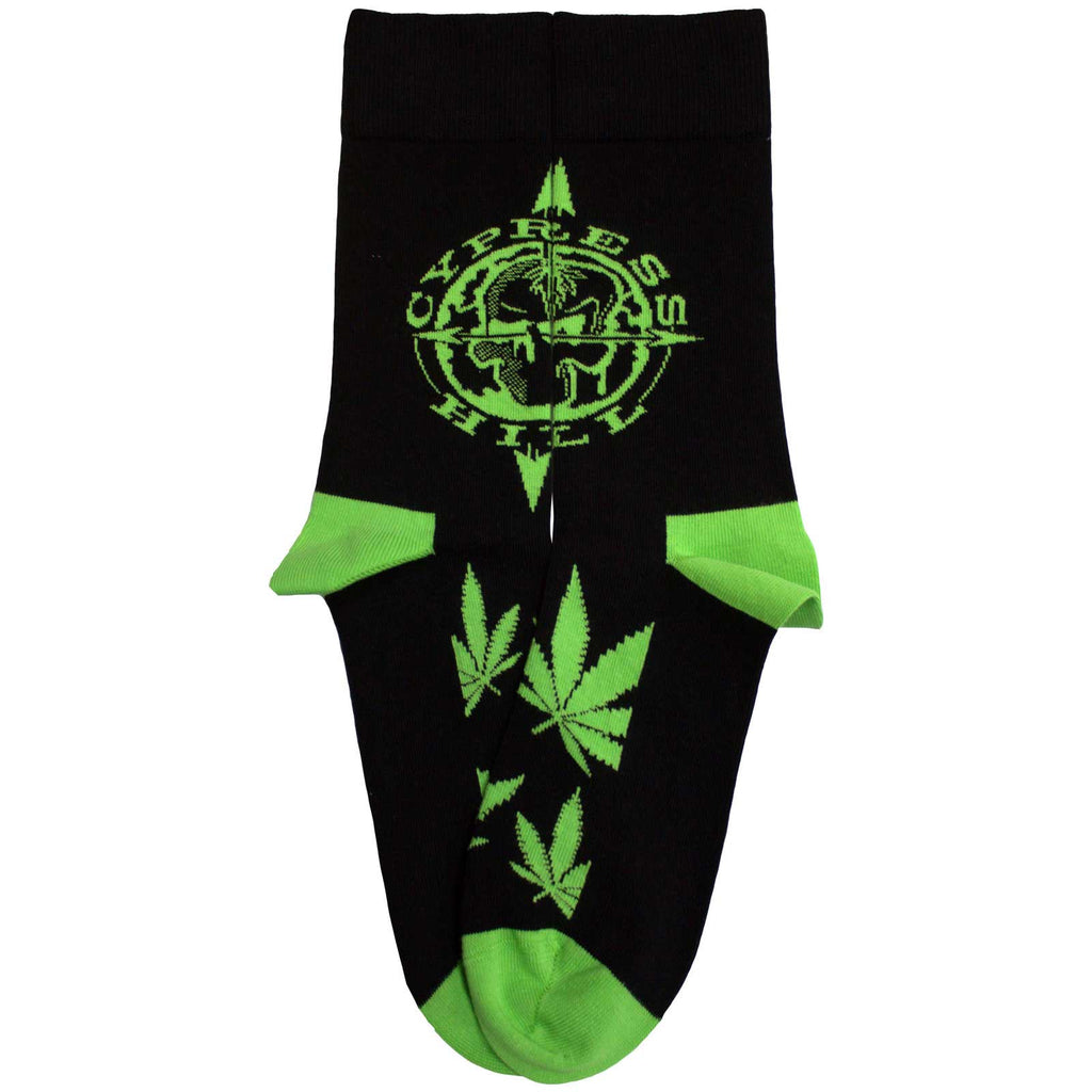 Cypress Hill Unisex Ankle Socks: Logo & Leaves (Black)