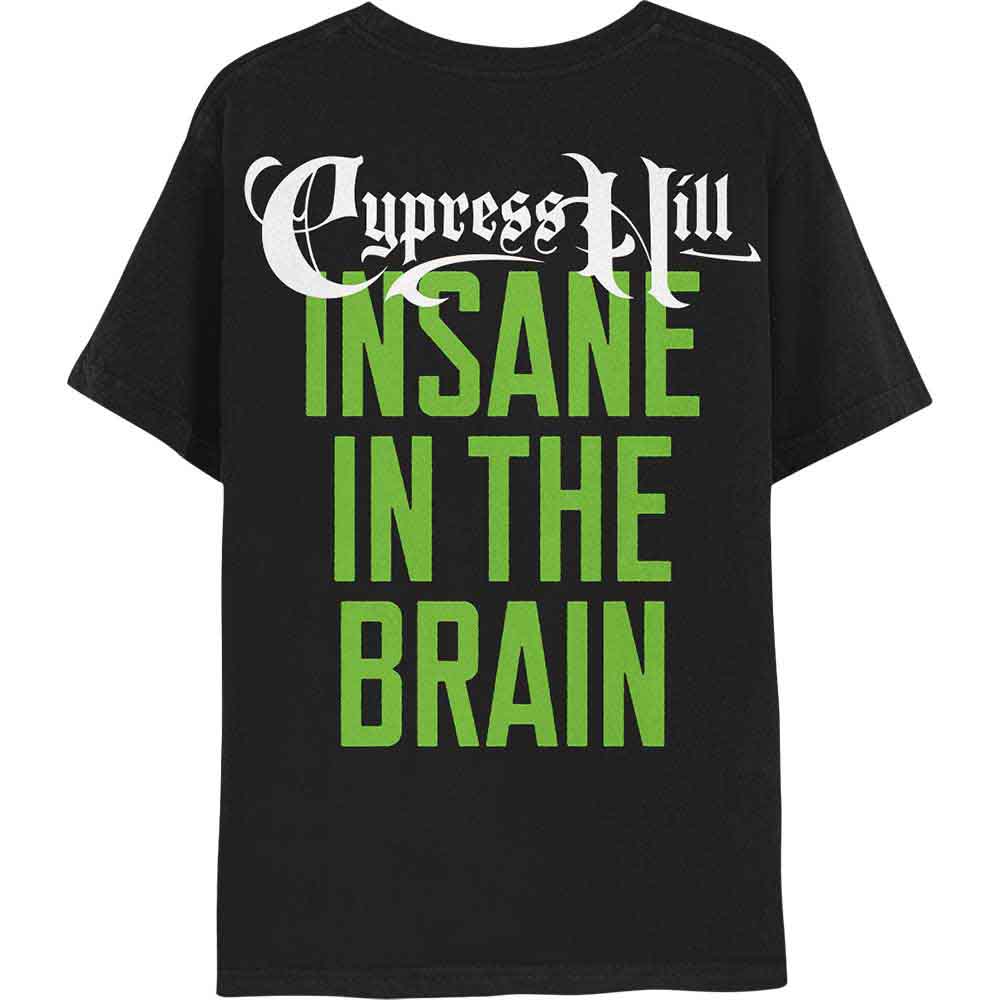 Cypress Hill Unisex T-Shirt: Insane In The Brain (Black) (Back Print)