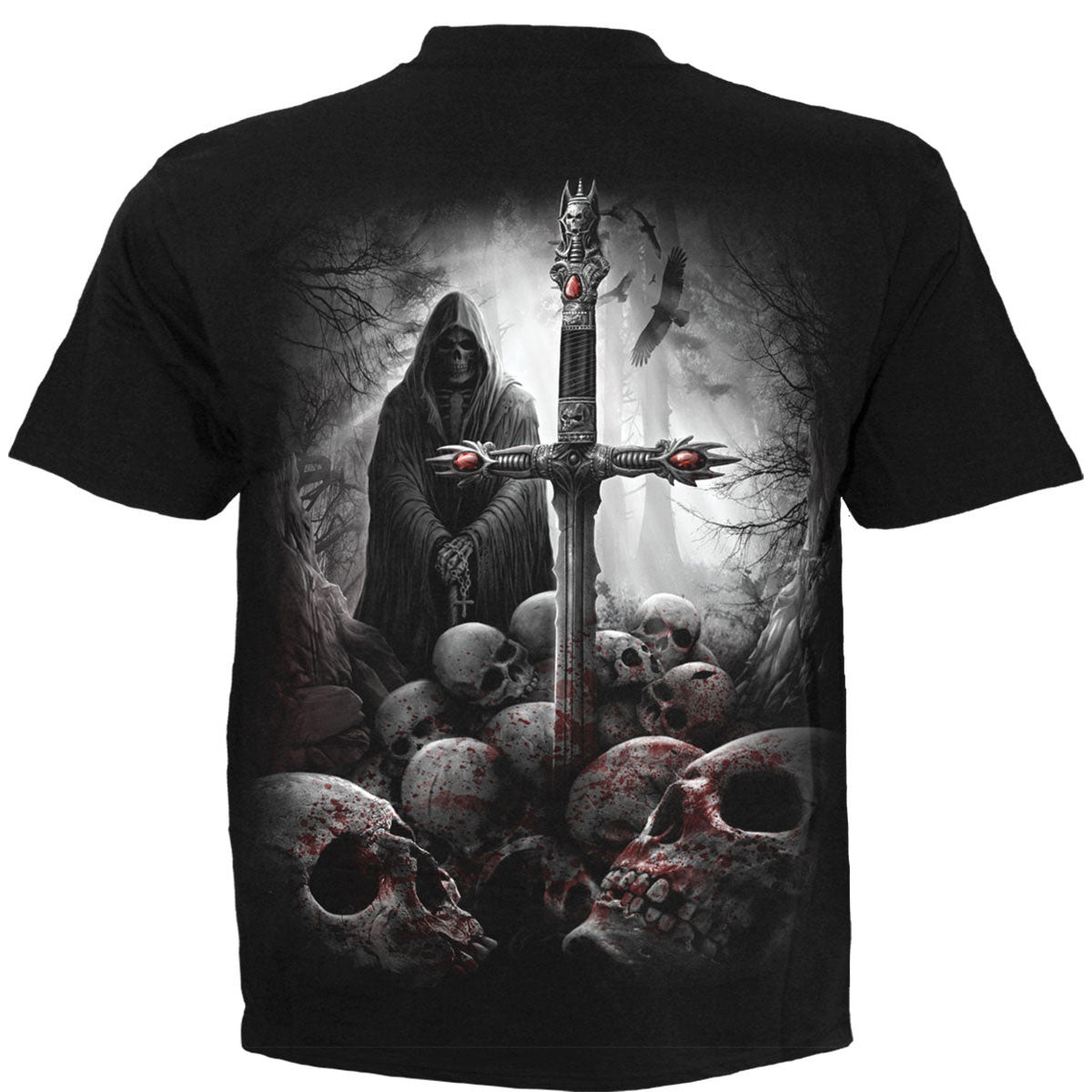 Spiral Unisex T-Shirt: Soul Searcher (Black) (Back Print)