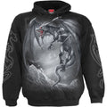 Spiral Unisex Pullover Hoodie: Dragon's Cry (Black) (Back & Sleeve Print)