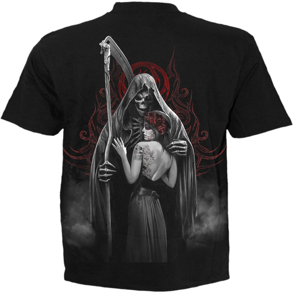 Spiral Unisex T-Shirt: Dead Kiss (Black) (Back Print)
