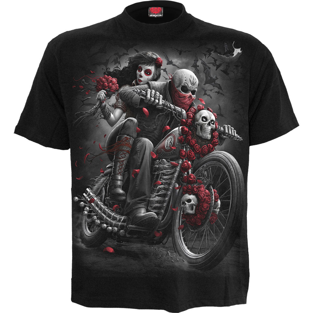 Spiral Unisex T-Shirt: DOTD Bikers (Black) (Back Print)