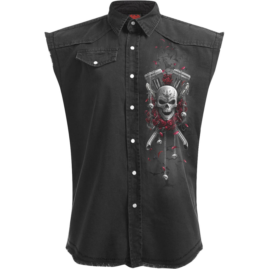Spiral Unisex Worker Shirt: DOTD Bikers (Black) (Back Print)