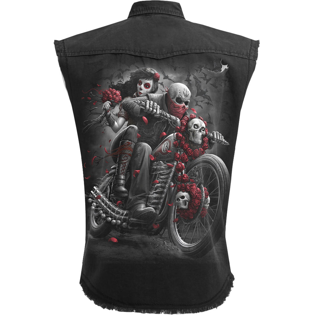Spiral Unisex Worker Shirt: DOTD Bikers (Black) (Back Print)