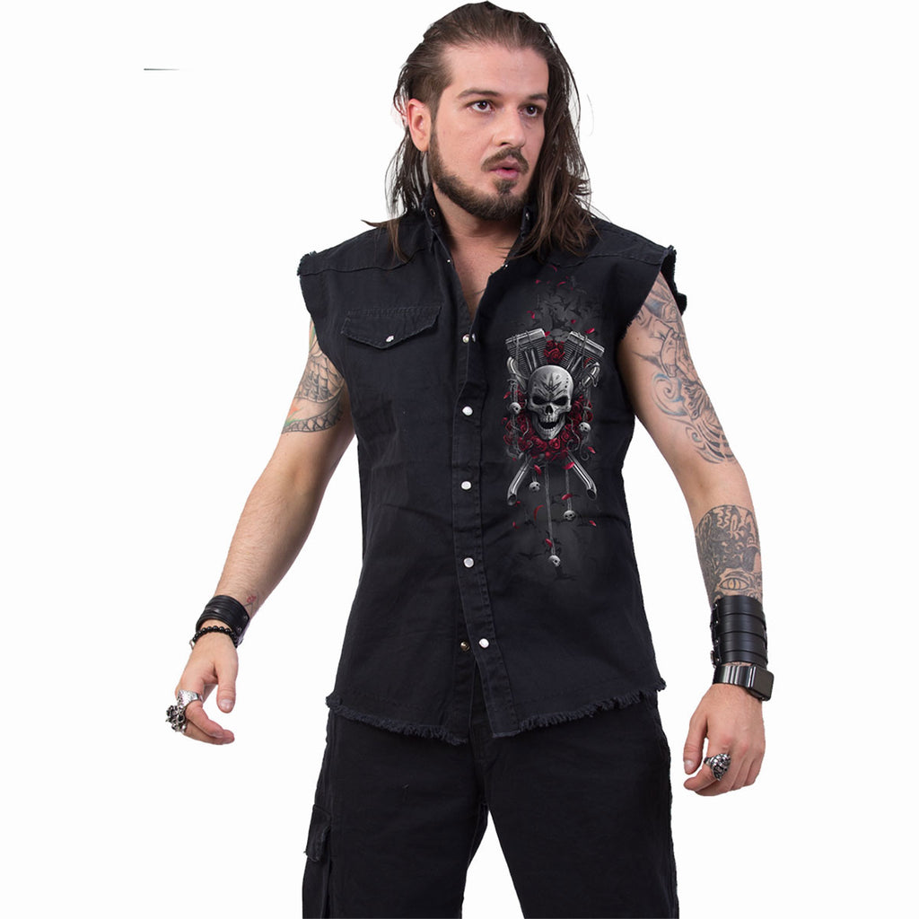 Spiral Unisex Worker Shirt: DOTD Bikers (Black) (Back Print)