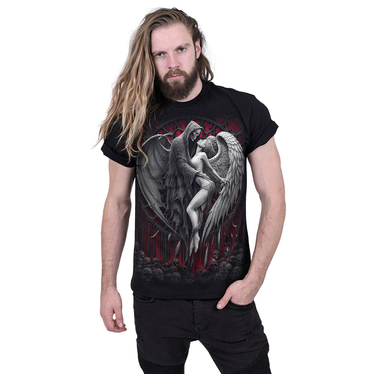 Spiral Unisex T-Shirt: Forbidden (Black) (Back Print)