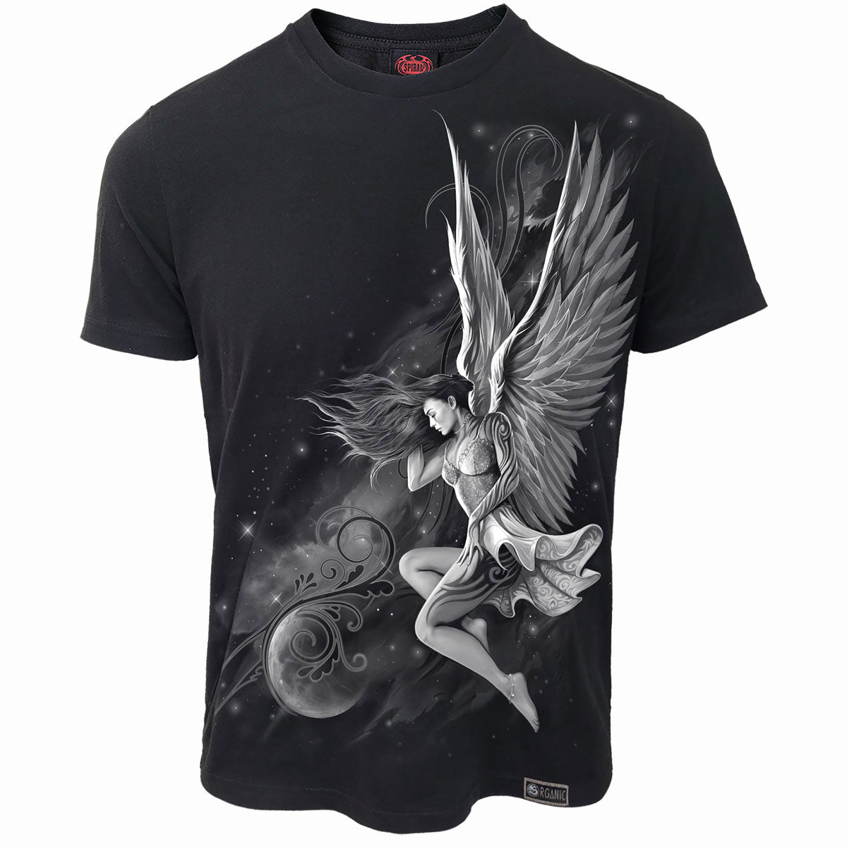 Spiral Unisex Organic T-Shirt: Lucid Dreams (Black) (Back Print)