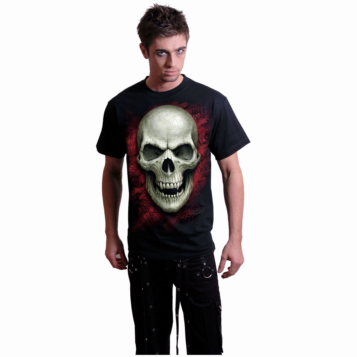 Spiral Unisex T-Shirt: Gothic Runes Glow in the Dark (Black)