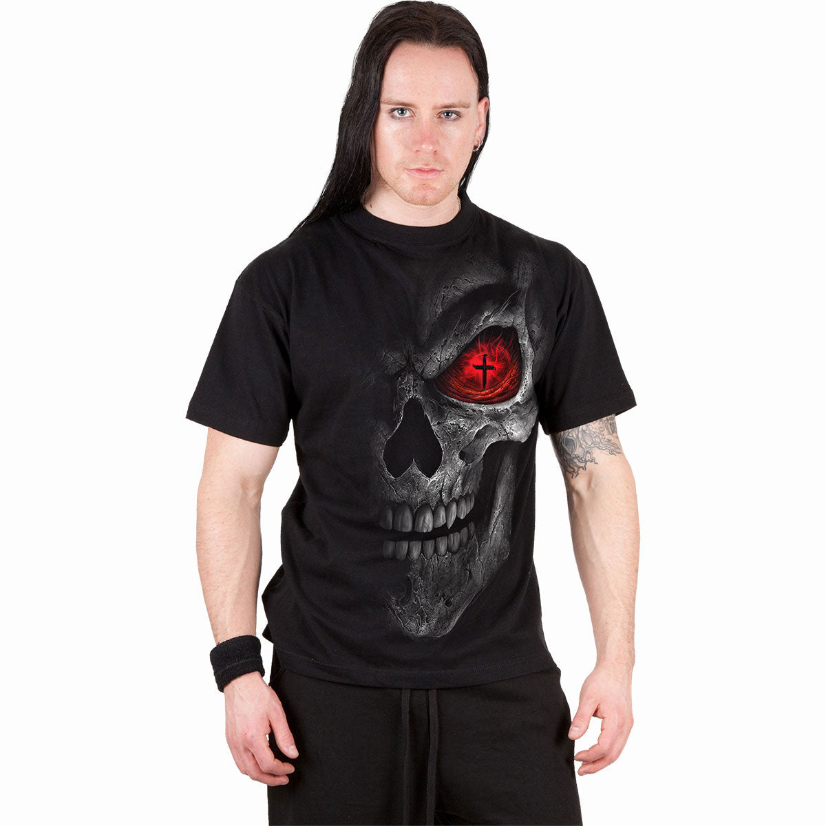 Spiral Unisex T-Shirt: Death Stare (Black) (Back Print)