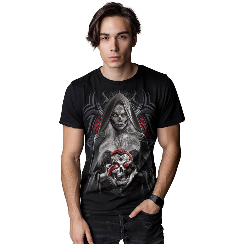 Spiral Unisex T-Shirt: High Priestess (Black) (Back Print)