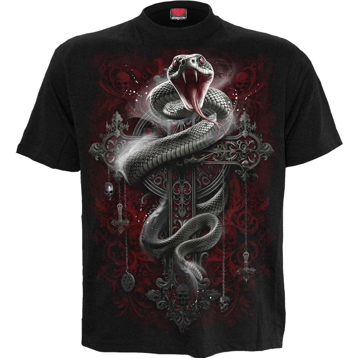 Spiral Unisex T-Shirt: Gothic Serpent (Black) (Back Print)