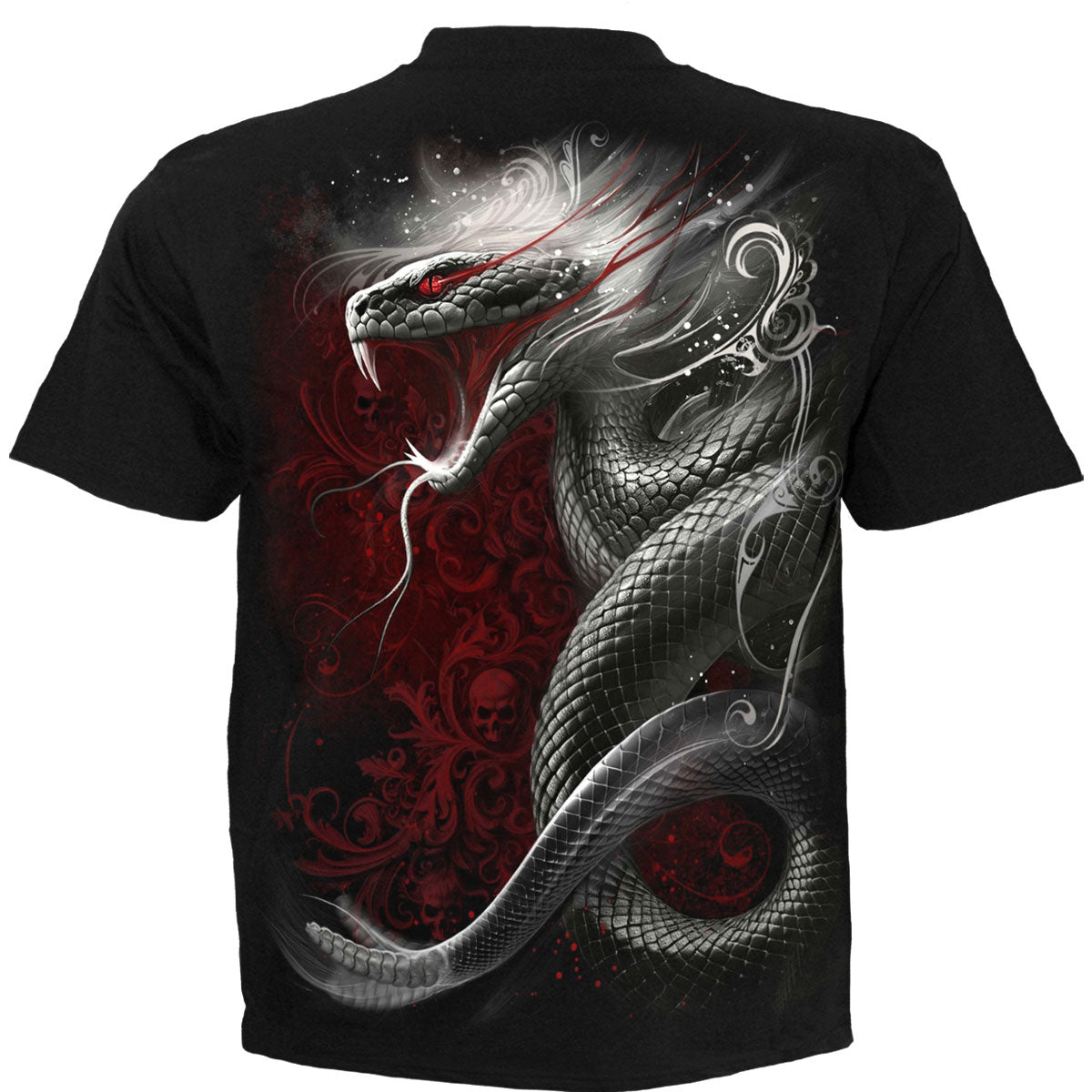 Spiral Unisex T-Shirt: Gothic Serpent (Black) (Back Print)