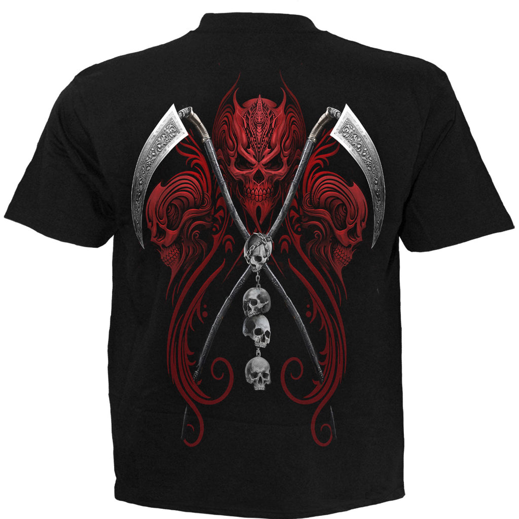 Spiral Unisex T-Shirt: Reaperess (Black) (Back Print)