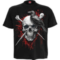 Spiral Unisex T-Shirt: Death Raven (Black) (Back Print)