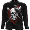 Spiral Unisex Long Sleeve T-Shirt: Death Raven (Black) (Back Print)
