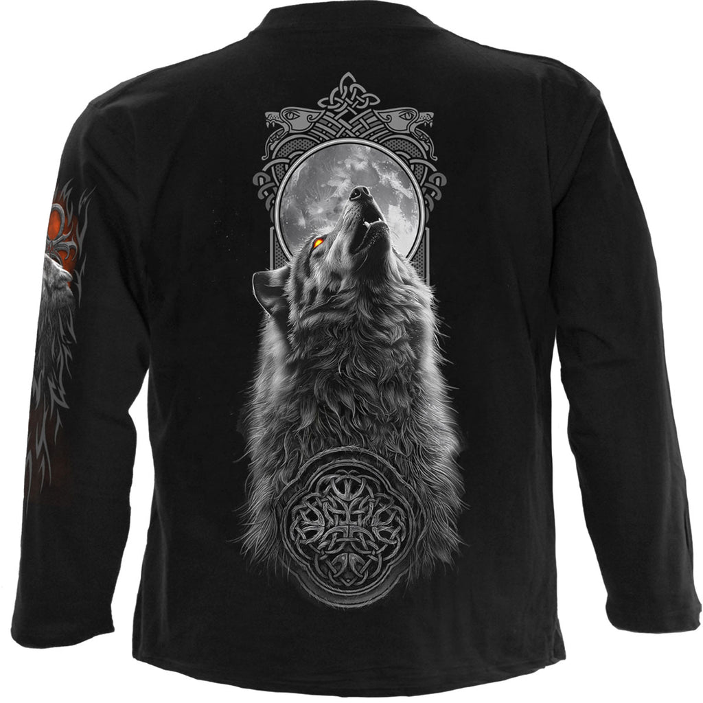 Spiral Unisex Long Sleeve T-Shirt: Darkest Fear (Black) (Back & Sleeve Print)