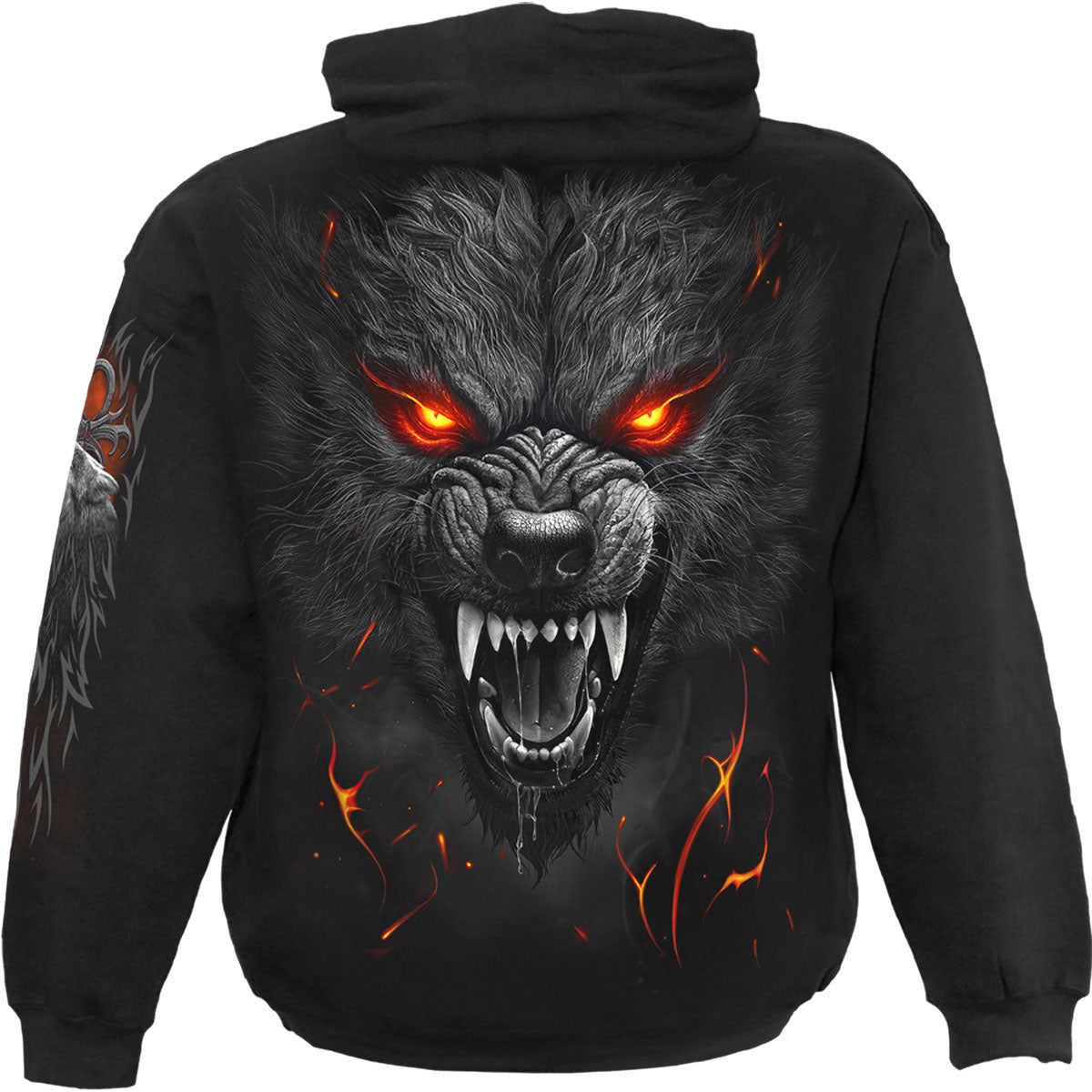 Spiral Unisex Pullover Hoodie: Darkest Fear (Black) (Back & Sleeve Print)