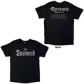 The Damned Unisex T-Shirt: Distressed Logo EU Tour Summer 24 (Black) (Back Print) (Ex-Tour)