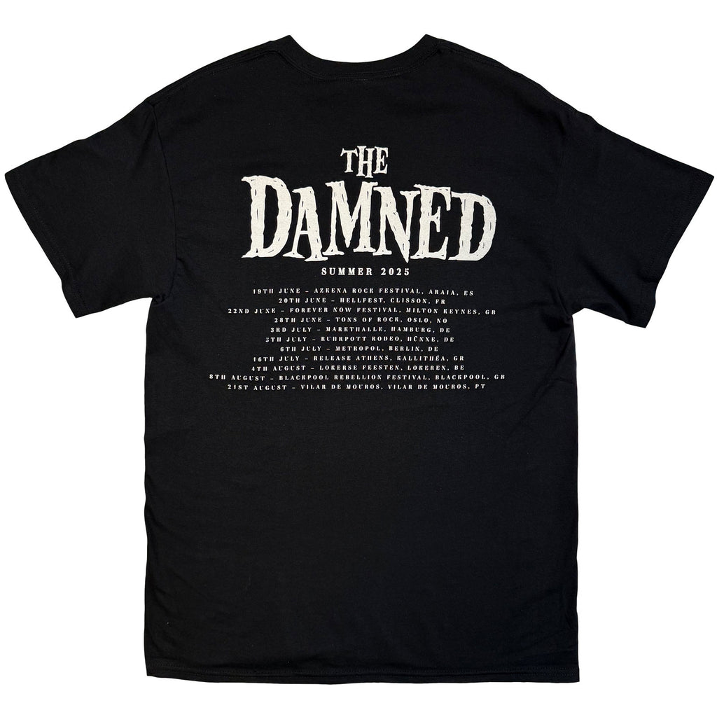 The Damned Unisex T-Shirt: Logo EU Tour Summer 25 (Black) (Back Print) (Ex-Tour)
