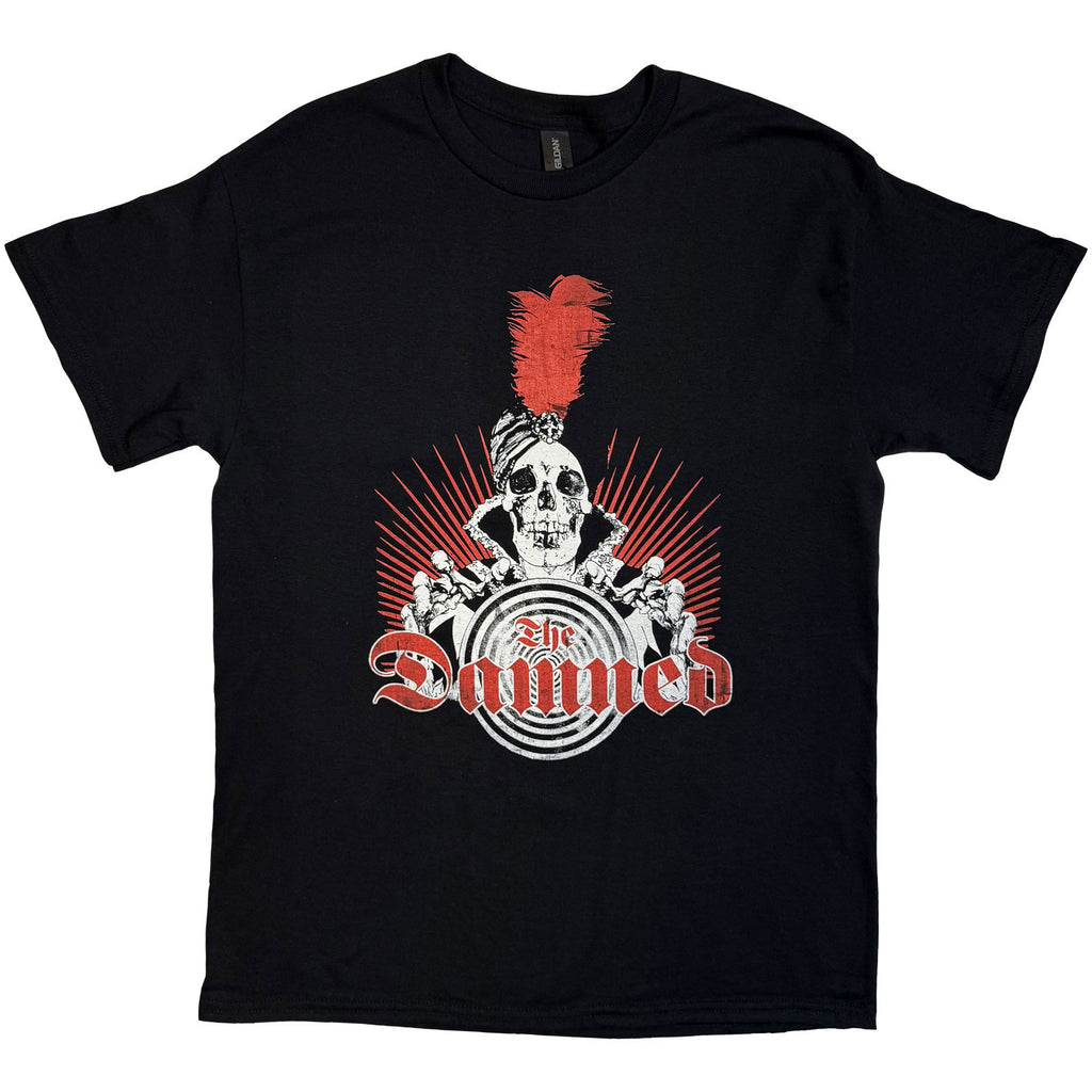The Damned Unisex T-Shirt: Skeleton/Rebellion Festival 25 (Black) (Back Print) (Ex-Tour)