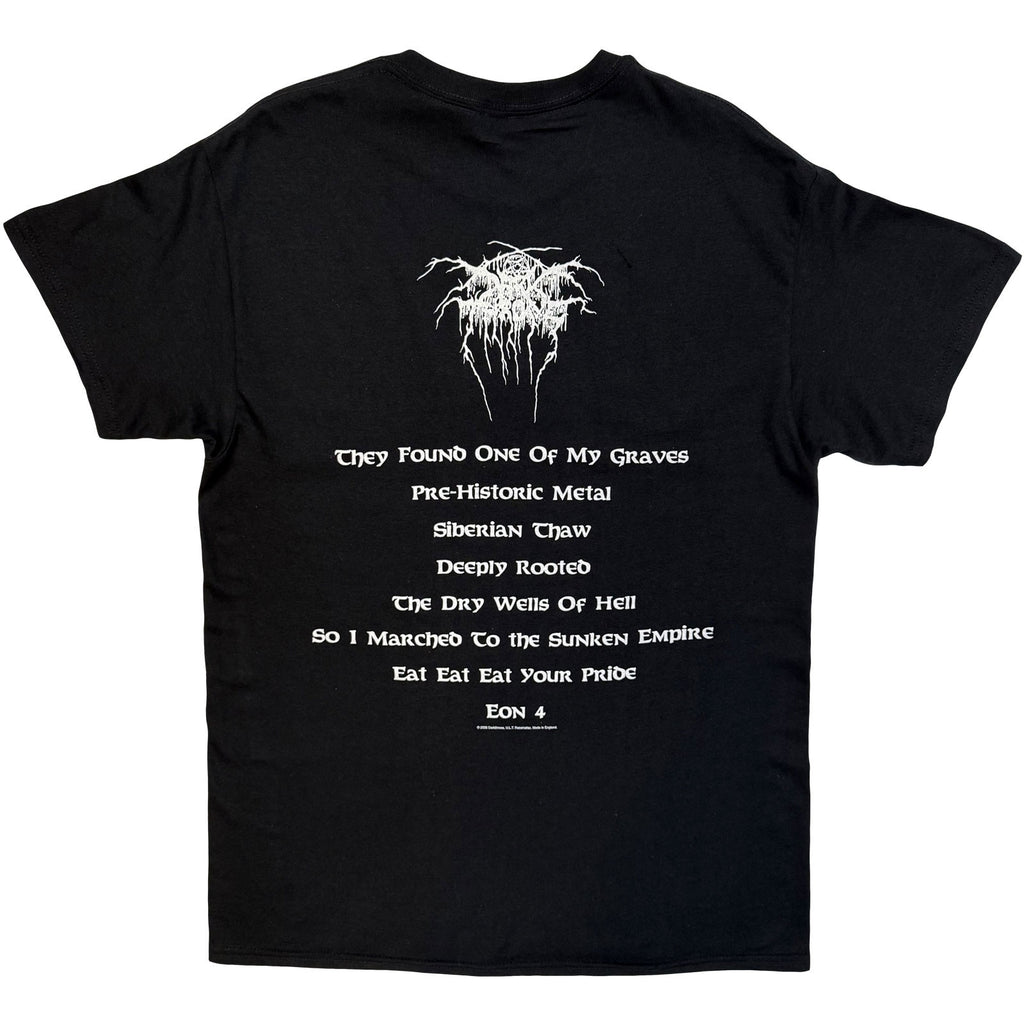 Darkthrone Unisex T-Shirt: Pre-Historic Metal (Black) (Back Print)