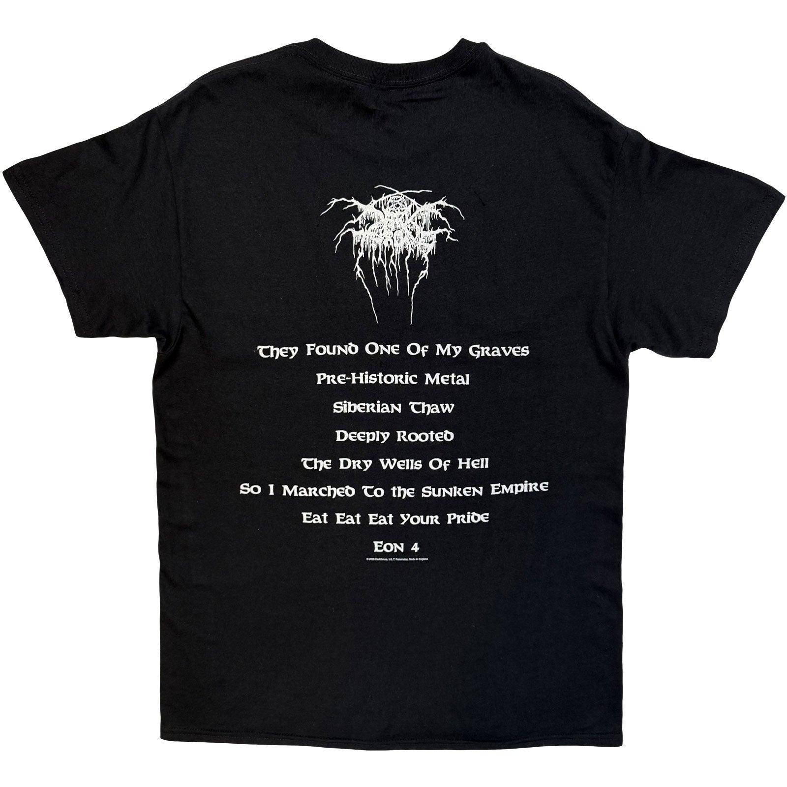 Darkthrone Unisex T-Shirt: Pre-Historic Metal (Black) (Back Print)