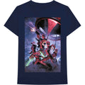 Marvel Comics Unisex T-Shirt: Deadpool Family (Navy Blue)
