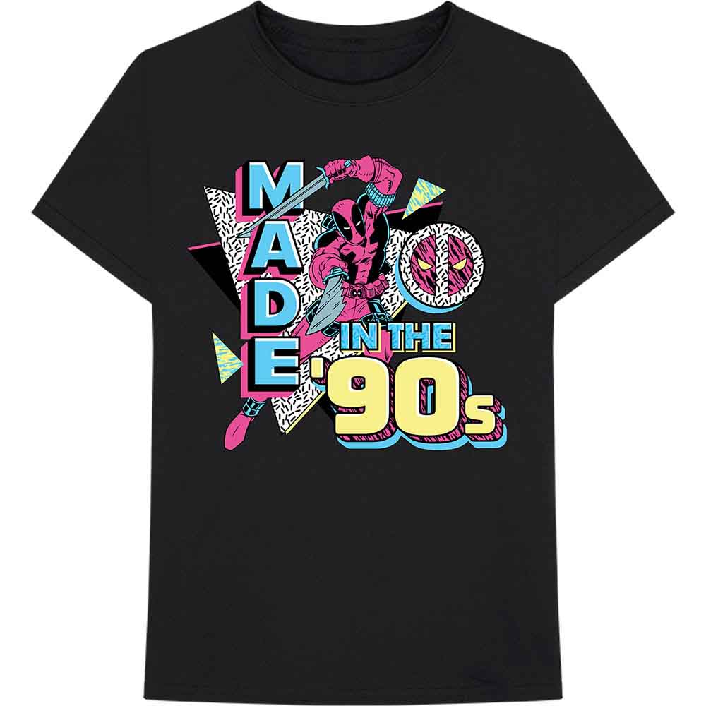Marvel Comics Unisex T-Shirt: Deadpool Made In The 90s (Black)