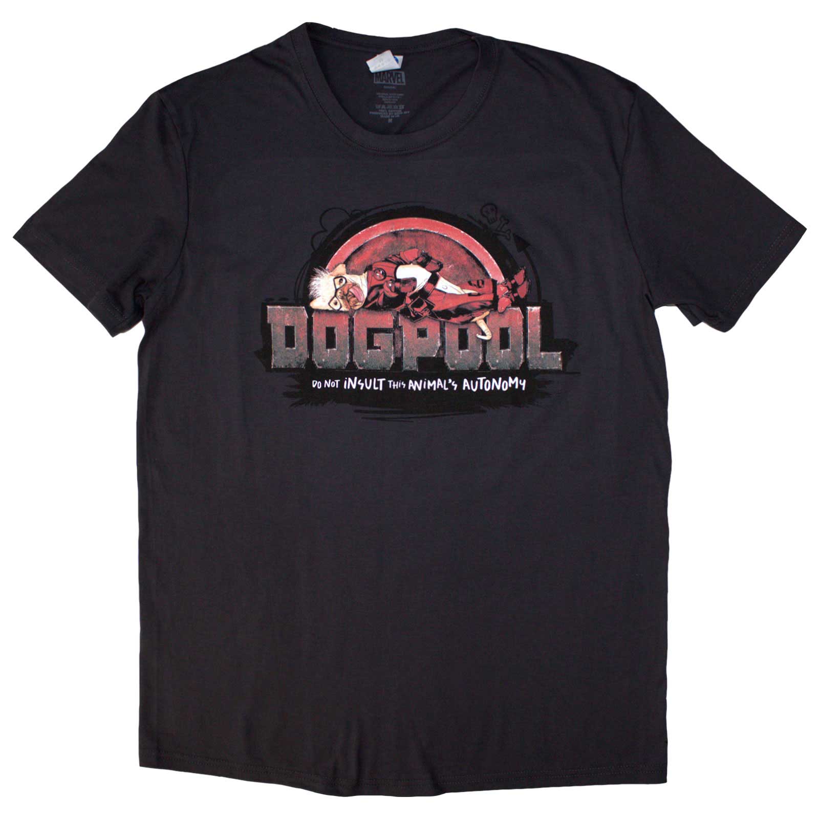 Marvel Comics Unisex T-Shirt: Deadpool Dogpool Autonomy (Charcoal Grey)