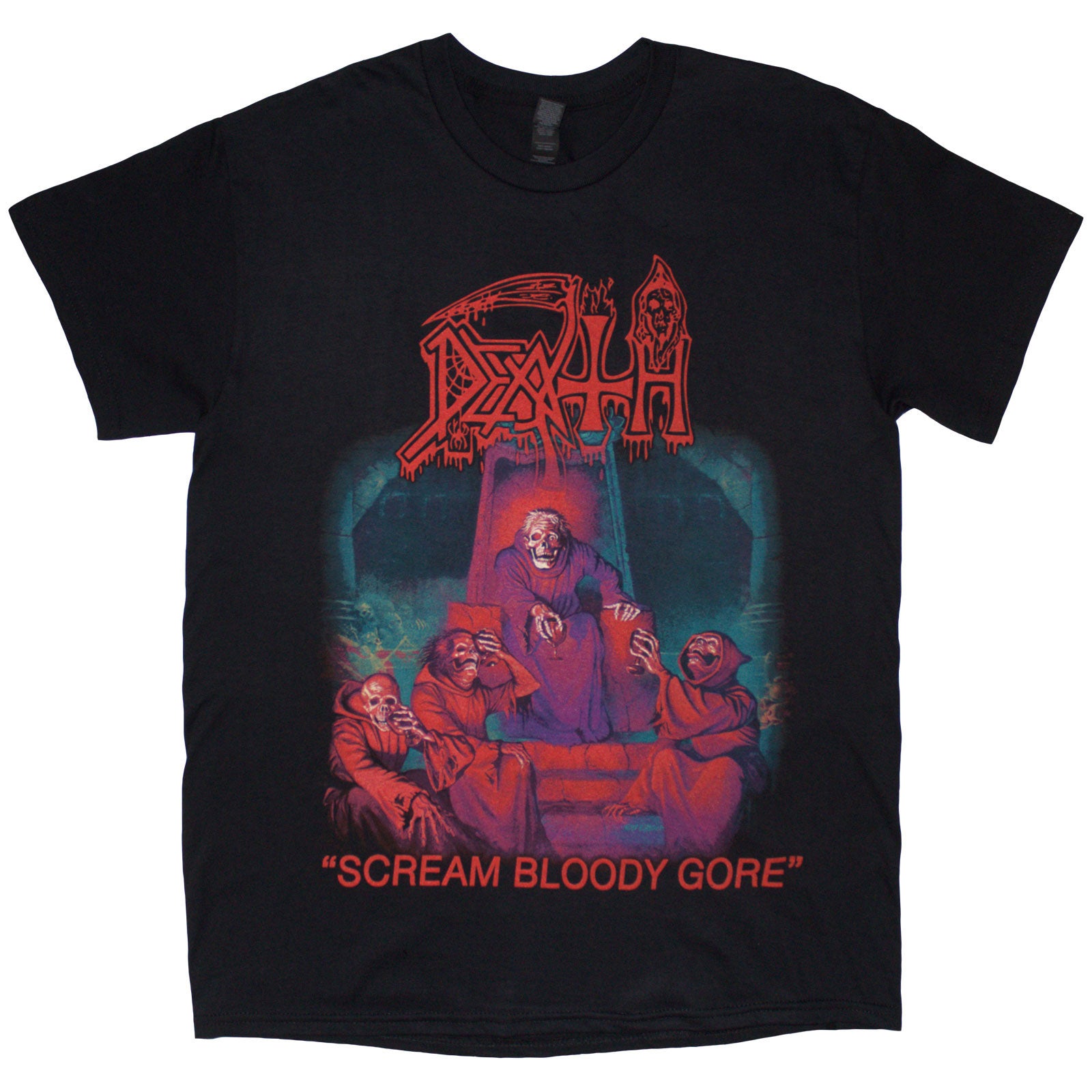 Death Unisex T-Shirt: Scream Bloody Gore (Black) (Back Print)