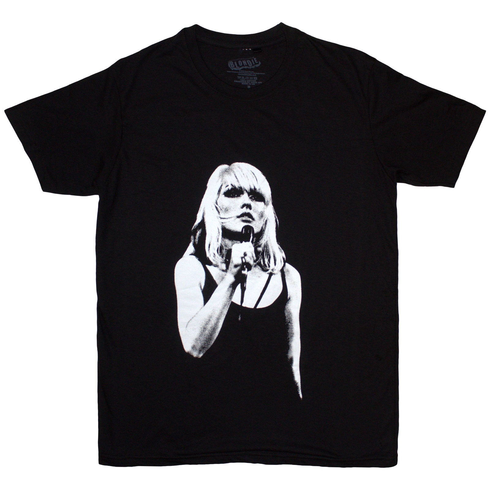 Debbie Harry Ladies T-Shirt: Open Mic. (Black)