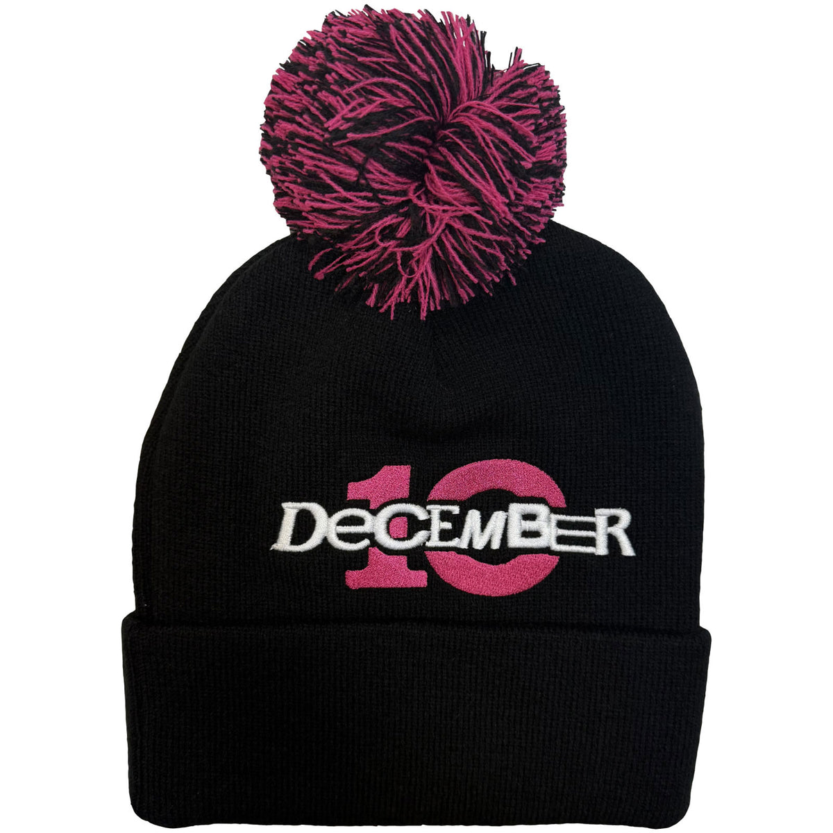 December 10. Unisex Bobble Beanie Hat: Logo (Black)