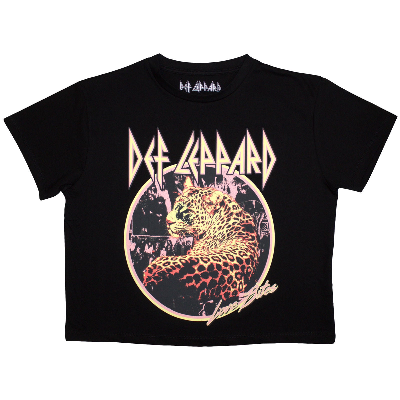 Def Leppard Ladies Crop Top: Love Bites (Black)