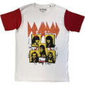 Def Leppard Unisex Raglan T-Shirt: Band Frame (Red & White)