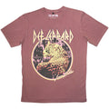 Def Leppard Unisex Stone Wash T-Shirt: Love Bites (Kashmir Red)