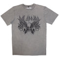 Def Leppard Unisex Stone Wash T-Shirt: Tribal Skull (Grey)