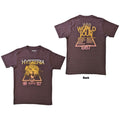 Def Leppard Unisex T-Shirt: Hysteria World Tour (Brown) (Back Print)