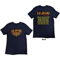 Def Leppard Unisex T-Shirt: Rock Of Ages Tour 2019 (Navy Blue) (Back Print & Ex-Tour)