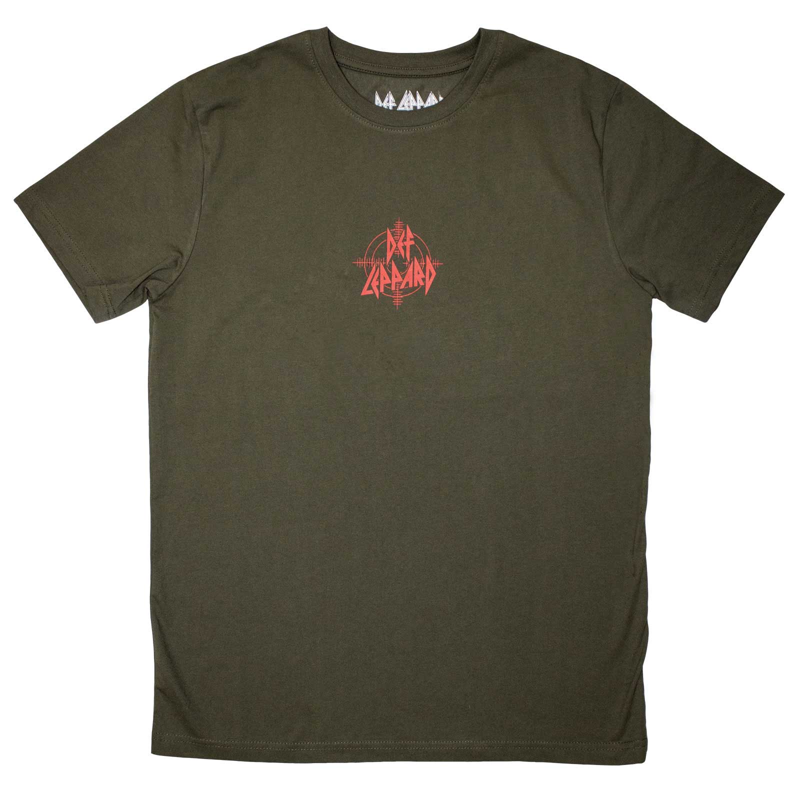 Def Leppard Unisex T-Shirt: Mini Target Logo (Green)