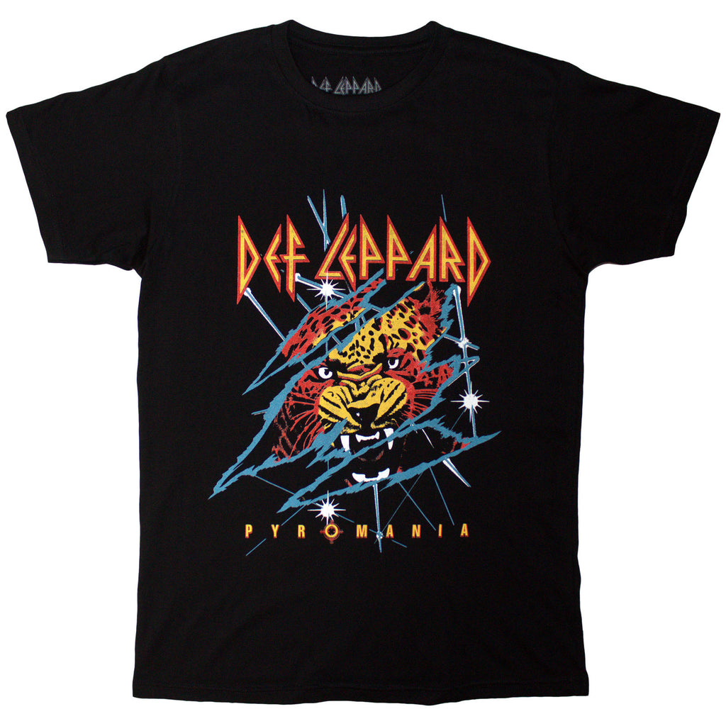 Def Leppard Unisex T-Shirt: Rock Till You Drop (Black) (Back Print)