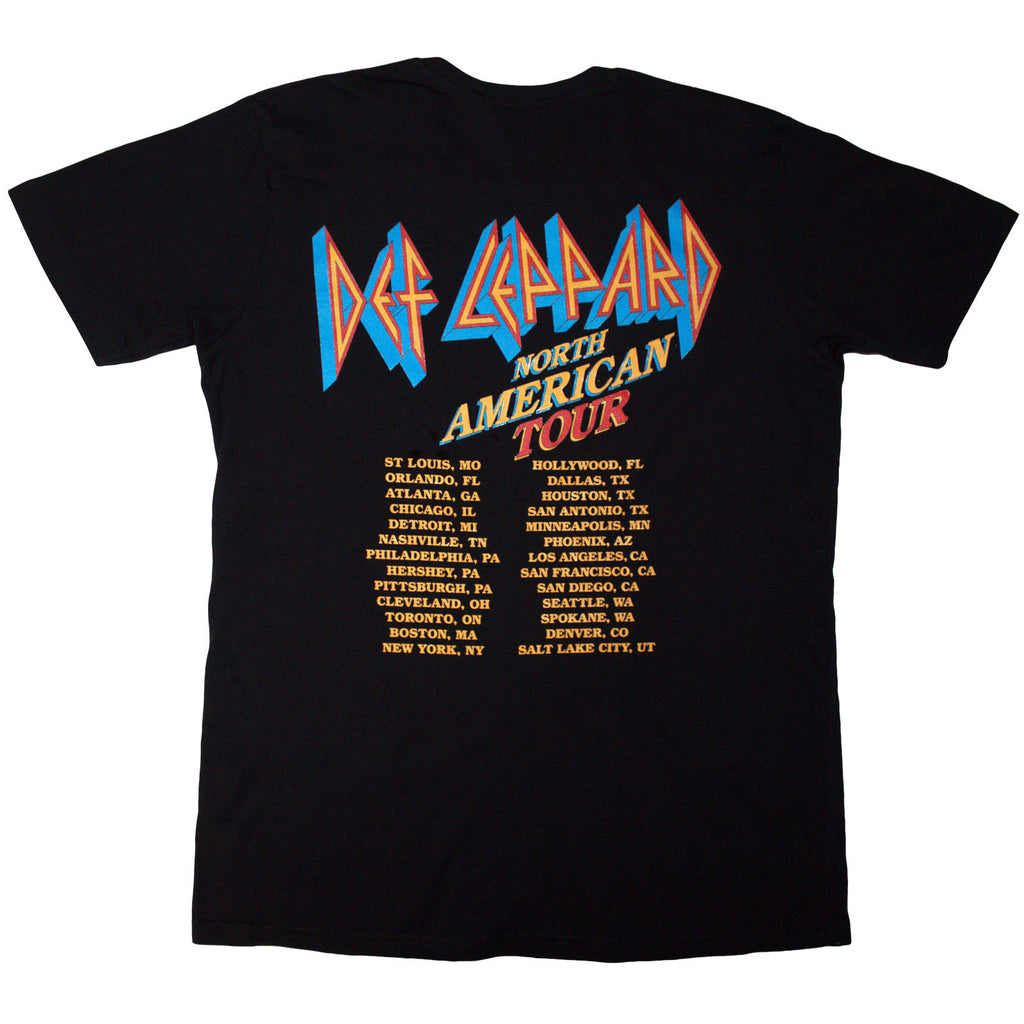 Def Leppard Unisex T-Shirt: North American Tour (Black) (Back Print)
