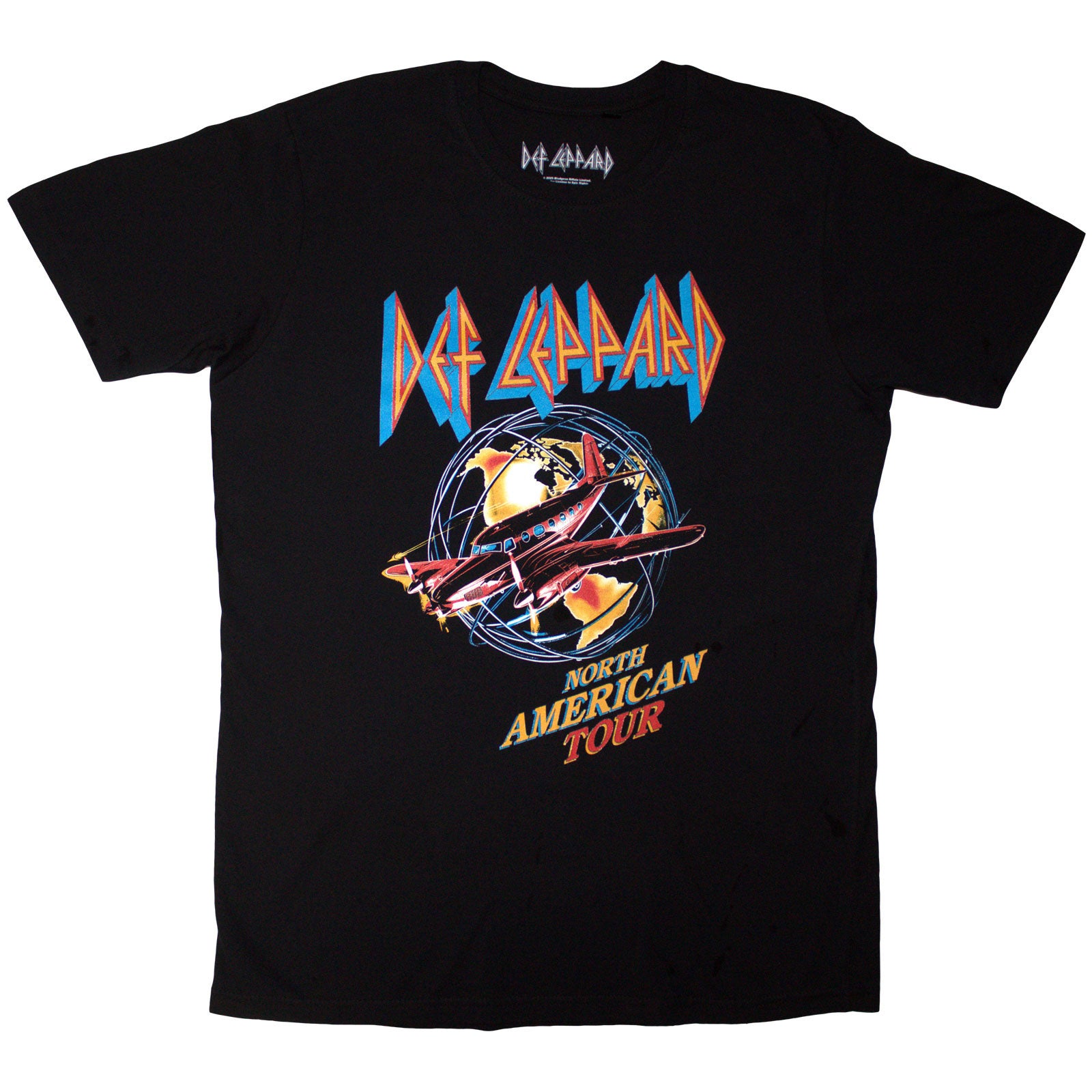 Def Leppard Unisex T-Shirt: North American Tour (Black) (Back Print)